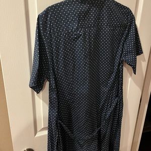 Tommy Hilfiger navy blue with white polka dot shirt dress . Wear twice only